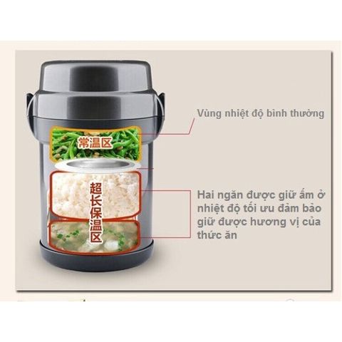 Hộp cơm giữ nhiệt 3 ngăn Zojirushi SL-XE20-AD 1.47L - Giữ ấm 6 giờ, an toàn BPA, lý tưởng mang đi văn phòng hoặc picnic