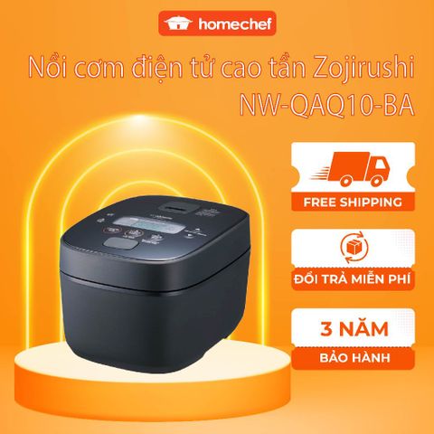 Nồi cơm điện tử cao tần Zojirushi 1L NW-QAQ10-BA - Công nghệ IH, 10 chế độ nấu, sản xuất Nhật Bản, bảo hành 3 năm