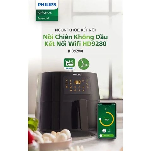 Nồi Chiên Không Dầu Philips HD9280/90 6.2L - Công Nghệ Rapid Air, Đa Chức Năng Nấu Ăn, Giữ Dinh Dưỡng, Hàng Chính Hãng