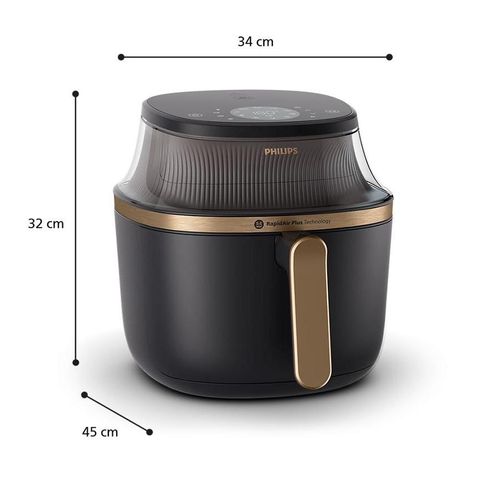 Nồi Chiên Không Dầu Philips NA342/00 7.2 Lít - Công Nghệ Rapid Air Plus, Bảng Điều Khiển Cảm Ứng, Công Suất 2000W