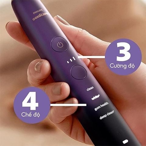 Bàn Chải Điện Philips Sonicare HX9911 Tím - Công Nghệ Sóng Âm & 4 Chế Độ Chăm Sóc Răng Miệng, Giúp Nướu Khỏe Mạnh Và Làm Sạch Sâu
