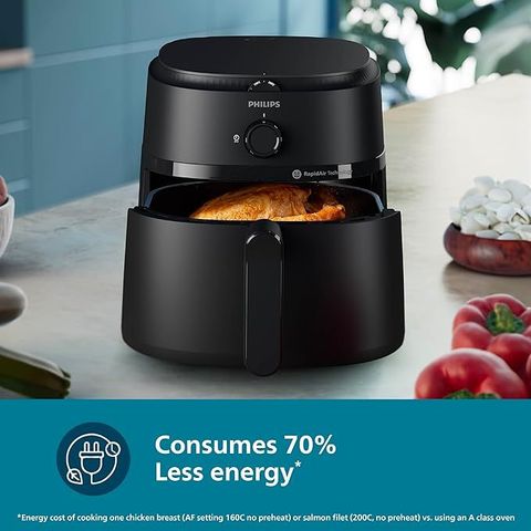 Nồi Chiên Không Dầu Philips NA120 4.2L, Công Suất 1300W, Tiết Kiệm Điện, Nấu Ăn Lành Mạnh Với 12 Chức Năng, Bảo Hành 2 Năm