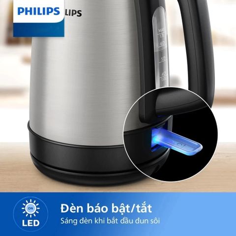 Bình Đun Nước Siêu Tốc Philips 1.7L HD9350/90 - Công Suất 2200W, Tự Động Ngắt, Bảo Hành 2 Năm, Tiết Kiệm Năng Lượng