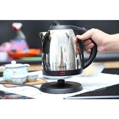 Bình đun nước siêu tốc Philips HD9303, dung tích 1.2L, công suất 1800W, inox cao cấp, bảo hành 2 năm - Thiết kế sang trọng và tiện dụng