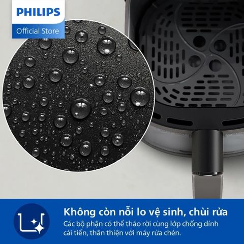 Nồi Chiên Không Dầu Philips NA332/00 6.2L - Công Nghệ RapidAir Plus, Chiên Giòn Ngon & Bảo Hành 2 Năm, Đồ Gia Dụng Nhà Bếp Thông Minh