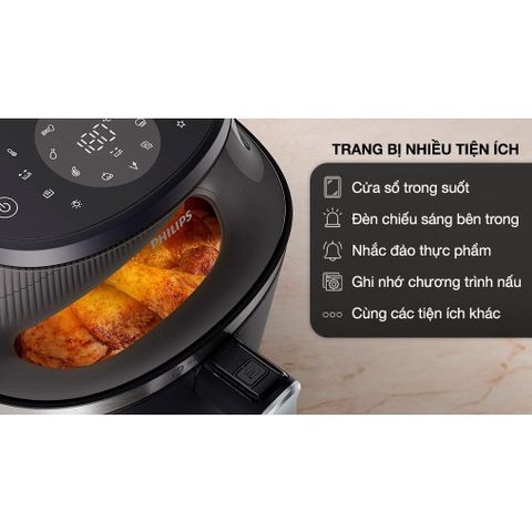 Nồi Chiên Không Dầu Philips NA332/00 6.2L - Công Nghệ RapidAir Plus, Chiên Giòn Ngon & Bảo Hành 2 Năm, Đồ Gia Dụng Nhà Bếp Thông Minh