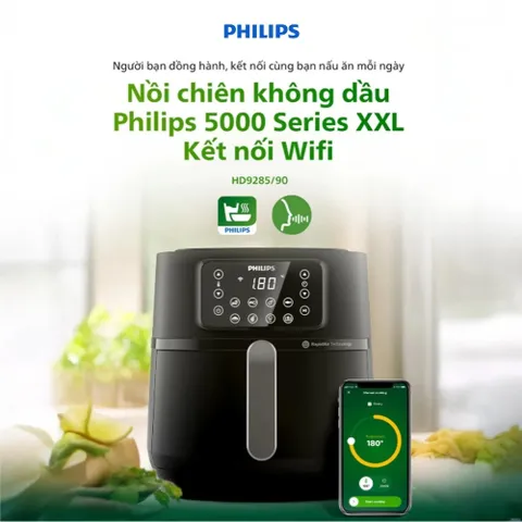 Nồi Chiên Không Dầu Philips HD9285 XXL 7.2L 2000W - Công Nghệ Rapid Air Tiết Kiệm Dầu - Dễ Sử Dụng và Vệ Sinh
