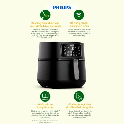 Nồi Chiên Không Dầu Philips HD9285 XXL 7.2L 2000W - Công Nghệ Rapid Air Tiết Kiệm Dầu - Dễ Sử Dụng và Vệ Sinh