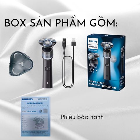 Máy Cạo Râu Philips X5006 - Cạo Khô Và Ướt, Công Nghệ SkinGlide Êm Mượt, Đầu Cạo 360°, Bảo Hành 2 Năm Chính Hãng