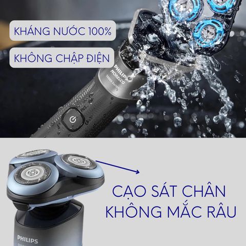 Máy Cạo Râu Philips X5006 - Cạo Khô Và Ướt, Công Nghệ SkinGlide Êm Mượt, Đầu Cạo 360°, Bảo Hành 2 Năm Chính Hãng