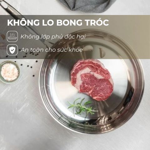 Chảo Inox 5 Lớp Scanpan Fusion5 26cm Cao Cấp, Chịu Nhiệt Cho Bếp Từ, An Toàn Dùng Máy Rửa Bát