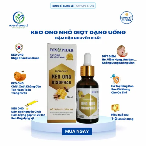 Dịch Chiết Keo Ong Dạng Uống Đậm Đặc - Hỗ Trợ Ho, Đau Họng, Kháng Viêm, Tăng Cường Đề Kháng, An Toàn Cho Trẻ Em Và Phụ Nữ Mang Thai