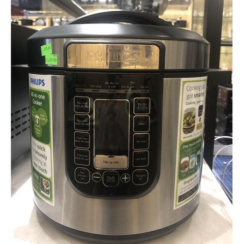 Nồi áp suất điện tử Philips HD2237 6L 1300W - Thiết kế hiện đại, chế độ nấu đa dạng, giữ nhiệt 24h, bảo hành 2 năm