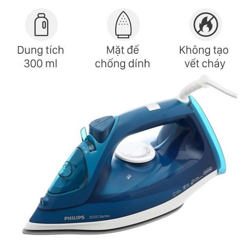 Bàn ủi hơi nước cầm tay Philips DST3040 - Công suất 2600W, phun hơi tự động, dung tích 300ml, bảo hành 2 năm, ủi nhanh và hiệu quả.