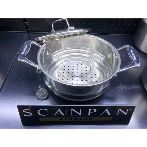 Xửng hấp inox 304 Scanpan Impact 1.3L - Vỉ hấp kèm nắp kính, sử dụng cho nồi 16/18/20cm, an toàn cho sức khỏe, hàng chính hãng