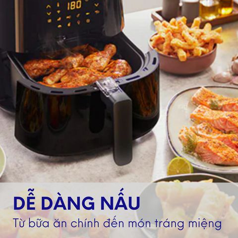 Nồi Chiên Không Dầu Điện Tử Philips NA230/00 6.2L - Công Nghệ RapidAir Tiết Kiệm Điện | 13 Chức Năng Nấu Thông Minh