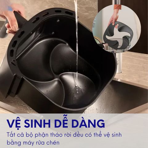 Nồi Chiên Không Dầu Điện Tử Philips NA230/00 6.2L - Công Nghệ RapidAir Tiết Kiệm Điện | 13 Chức Năng Nấu Thông Minh