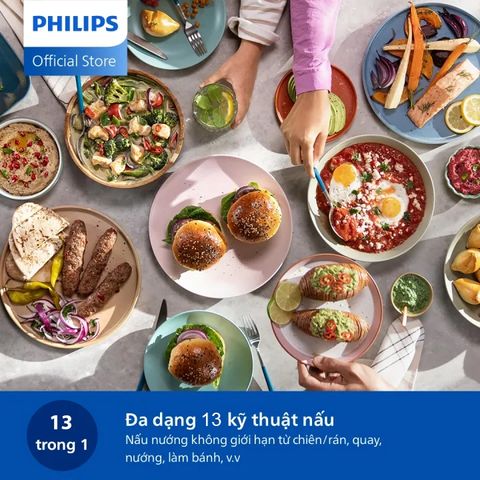 Nồi Chiên Không Dầu Điện Tử Philips NA230/00 6.2L - Công Nghệ RapidAir Tiết Kiệm Điện | 13 Chức Năng Nấu Thông Minh