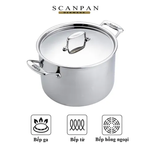 Nồi Inox 5 Lớp Scanpan Fusion 24cm 7.2L Cao Cấp - Chịu Nhiệt Tốt, Dùng Được Trên Mọi Loại Bếp, Dễ Vệ Sinh, Dành Cho Đam Mê Nấu Nướng