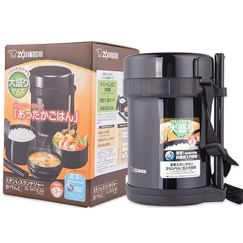 Hộp Cơm Giữ Nhiệt Zojirushi SL-GH18-BA 1.27L – Giữ Nóng Lên Đến 6 Tiếng, Thiết Kế 3 Ngăn Tiện Lợi