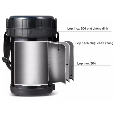 Hộp Cơm Giữ Nhiệt Zojirushi SL-GH18-BA 1.27L – Giữ Nóng Lên Đến 6 Tiếng, Thiết Kế 3 Ngăn Tiện Lợi