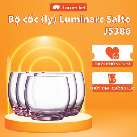 Bộ Cốc Thủy Tinh Thấp Màu Hồng Luminarc Salto 6 Chiếc 32cl - Thiết Kế Hiện Đại, An Toàn Và Tiện Ích Cho Bếp Nhà