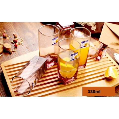 Bộ cốc uống nước thủy tinh Luminarc Sterling 6 chi tiết màu hồng 330ml - An toàn, bền màu, phong cách hiện đại cho không gian bếp