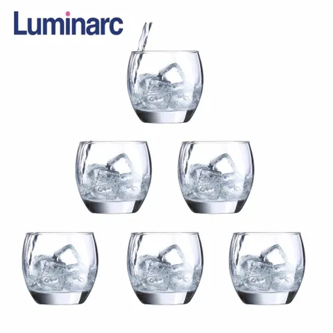 Bộ 6 cốc thủy tinh Luminarc Salto 320ml - Thủy tinh an toàn, không chì, thiết kế hiện đại cho không gian bếp sang trọng