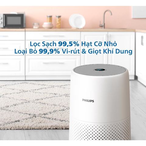 Máy Lọc Không Khí Philips AC0850/20 - Wifi, Diện Tích 49m2, 99,9% Vi-rút, Bảo Hành 2 Năm, Cảm Biến Thông Minh, Tiết Kiệm Năng Lượng