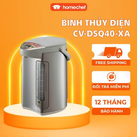 Bình thủy điện Zojirushi CV-DSQ40-XA 4L - 720W, Chế độ giữ nhiệt thông minh, Sang trọng và Tiết kiệm điện, Sản xuất Nhật Bản