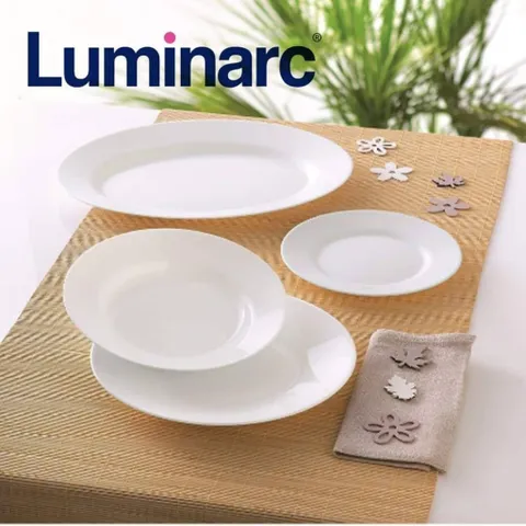 Bộ đĩa thủy tinh Luminarc Everyday 12 chi tiết EV12Q - An toàn với lò vi sóng và máy rửa bát, Thiết kế hiện đại cho không gian bếp