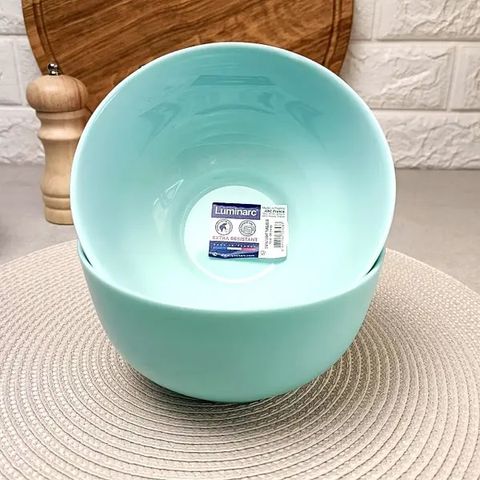 Bộ 6 bát thủy tinh Luminarc Diwali Light Turquoise 12cm, an toàn cho lò vi sóng và máy rửa bát, hàng chính hãng từ Pháp