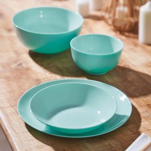 Bộ 6 bát thủy tinh Luminarc Diwali Light Turquoise 12cm, an toàn cho lò vi sóng và máy rửa bát, hàng chính hãng từ Pháp