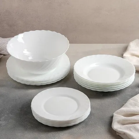 Bộ bát đĩa thủy tinh Luminarc Trianon 12 món cao cấp - Chịu nhiệt, dùng được lò vi sóng & máy rửa bát, thiết kế sang trọng cho bữa ăn gia đình