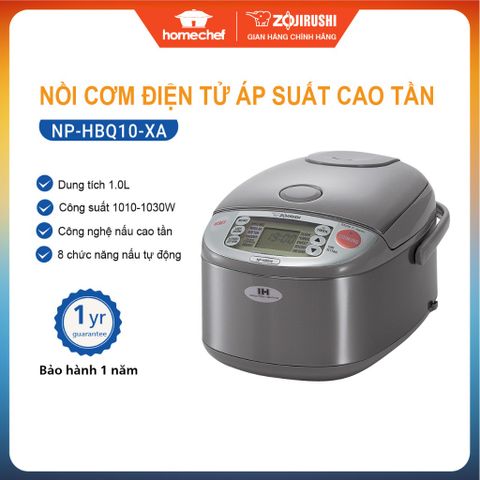 Nồi cơm điện cao tần Zojirushi NP-HBQ10-XA 1L - Công nghệ Neuro Fuzzy, bền đẹp, nấu cơm ngon, bảo hành 3 năm, sản xuất Nhật Bản