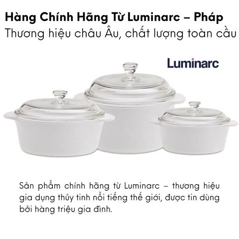 Nồi Thủy Tinh Luminarc Blooming C6310, Dung Tích 1.5L, Bền Chắc, Dùng Bếp Ga & Hồng Ngoại, Sản Xuất Tại Pháp