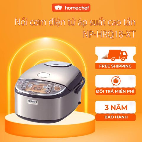 Nồi Cơm Điện Áp Suất Zojirushi NP-HRQ18-XT 1.8L - Công Nghệ Cao Tần Nhập Khẩu Nhật Bản, Bảo Hành 3 Năm, Dành Cho Gia Đình 4-6 Người