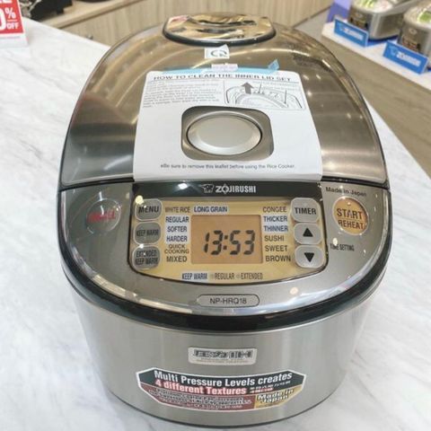 Nồi Cơm Điện Áp Suất Zojirushi NP-HRQ18-XT 1.8L - Công Nghệ Cao Tần Nhập Khẩu Nhật Bản, Bảo Hành 3 Năm, Dành Cho Gia Đình 4-6 Người