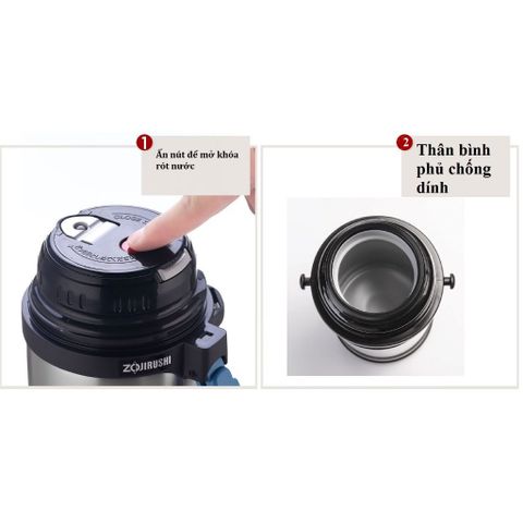 Bình Giữ Nhiệt Zojirushi 1L SJ-TG10-XA - Giữ Nóng Lạnh Tối Ưu, Bảo Hành 1 Năm, Dành Cho Du Lịch và Thể Thao