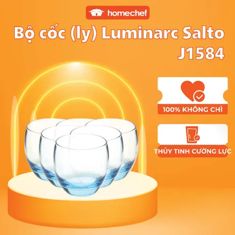 Bộ 6 Cốc Thủy Tinh Luminarc J1584 320ml - Thủy Tinh Không Chì, An Toàn Sức Khỏe, Thiết Kế Hiện Đại