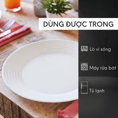 Bộ Bát Đĩa Thủy Tinh Luminarc Harena 12 Món - An Toàn Với Lò Vi Sóng, Bền Bỉ, Chống Xước - Quà Tặng Thực Dụng