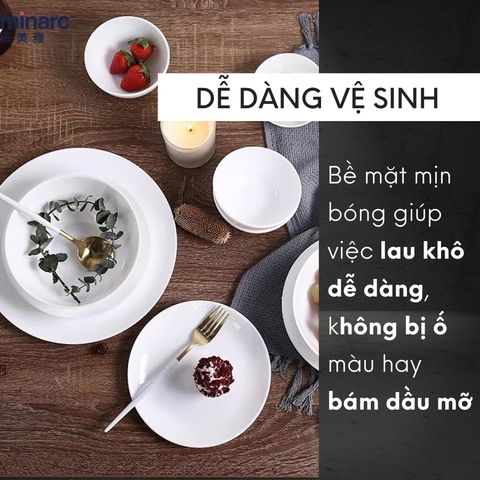 Bộ Bát Đĩa Thủy Tinh Luminarc Harena 12 Món - An Toàn Với Lò Vi Sóng, Bền Bỉ, Chống Xước - Quà Tặng Thực Dụng