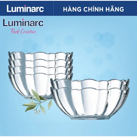 Bộ 6 bát chén thủy tinh Luminarc Arcade 12cm G2702*6 - An toàn, chống xước, thiết kế hiện đại cho bếp nhà bạn