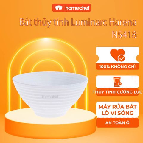 Bát Ăn Cơm Thủy Tinh Luminarc Harena 12cm - Bền, An Toàn Vi Sóng, Thiết Kế Pháp Sang Trọng, Hàng Chính Hãng