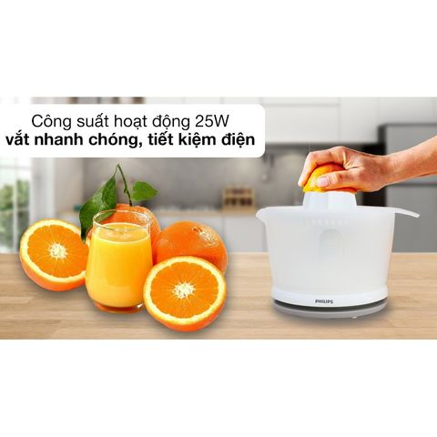 Máy Vắt Cam Philips HR2738 - Công Suất 25W, Dung Tích 0.5 Lít, Thiết Kế Tiện Lợi, Bảo Hành 2 Năm, Hàng Chính Hãng