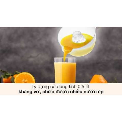Máy Vắt Cam Philips HR2738 - Công Suất 25W, Dung Tích 0.5 Lít, Thiết Kế Tiện Lợi, Bảo Hành 2 Năm, Hàng Chính Hãng