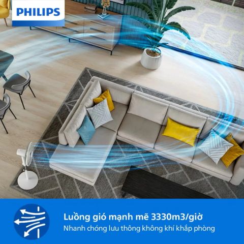 Quạt Điện Đứng Philips CX1220/00 - Công Suất 3330m³/h, Yên Tĩnh 38dB, Tốc Độ Điều Chỉnh & Chức Năng Hẹn Giờ - Giải Pháp Mát Mẻ Cho Mùa Hè