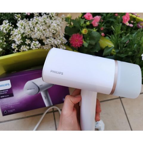 Máy ủi hơi nước cầm tay Philips STH3020 1000W - Bàn ủi mini gọn nhẹ, khử khuẩn, thuận tiện cho du lịch và sử dụng hàng ngày