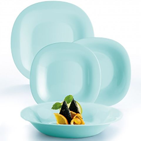 Đĩa thủy tinh sâu lòng Luminarc Carine 21cm màu xanh ngọc, an toàn cho lò vi sóng, thiết kế hiện đại, sản xuất tại Pháp - Hàng chính hãng P4251