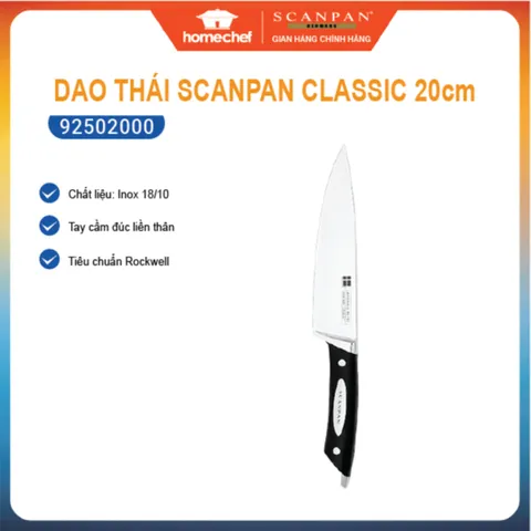 Dao Thái Thịt Scanpan Classic 20cm - Đa Năng Thép Không Gỉ Cao Cấp Cho Đầu Bếp, Cắt Thái Rau Củ Quả Thoải Mái